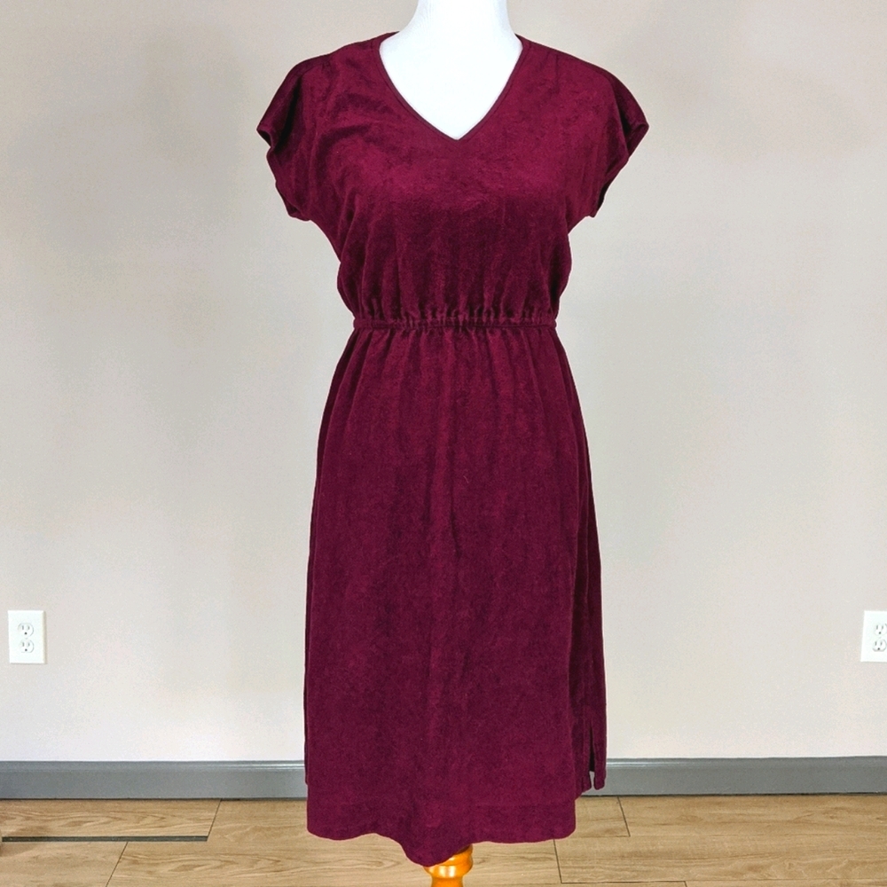 Vintage Velvet Dress - Maroon